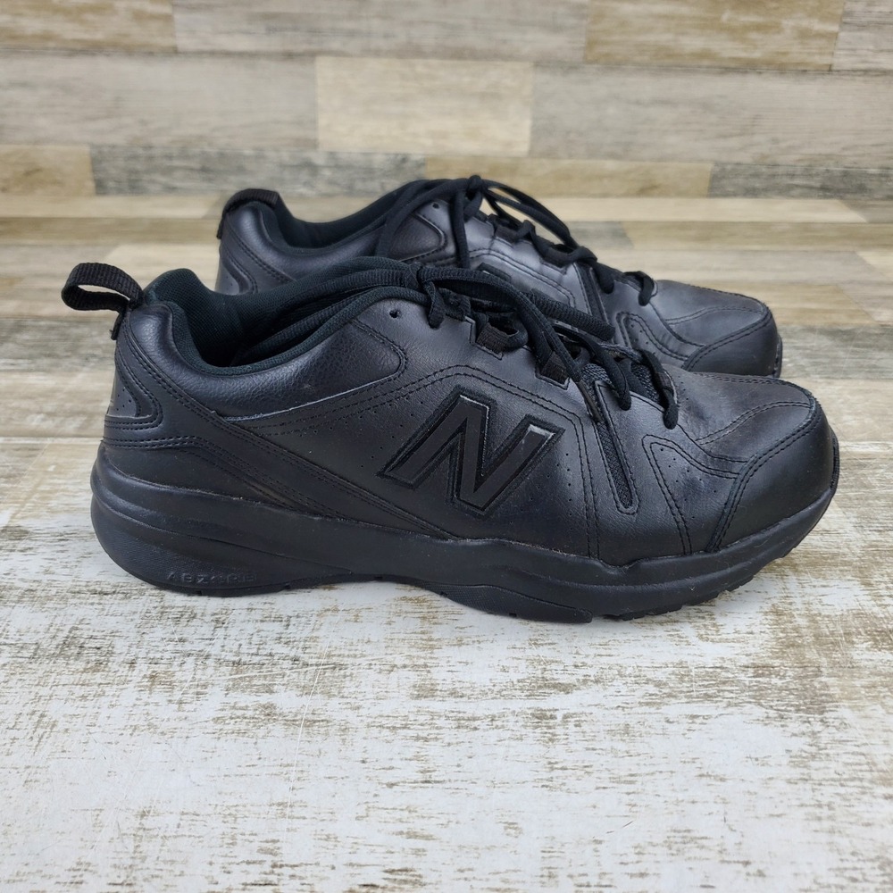 New Balance 608 V5 Mens Shoes Sz 10 4E Trainer Black Leather Lace-Up Sneakers